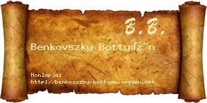 Benkovszky Bottyán névjegykártya